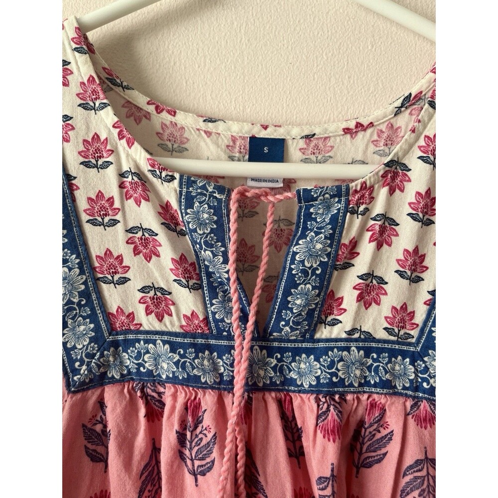 Old Navy Pink Boho Tunic Dress Top block print Small - Picture 5 of 10